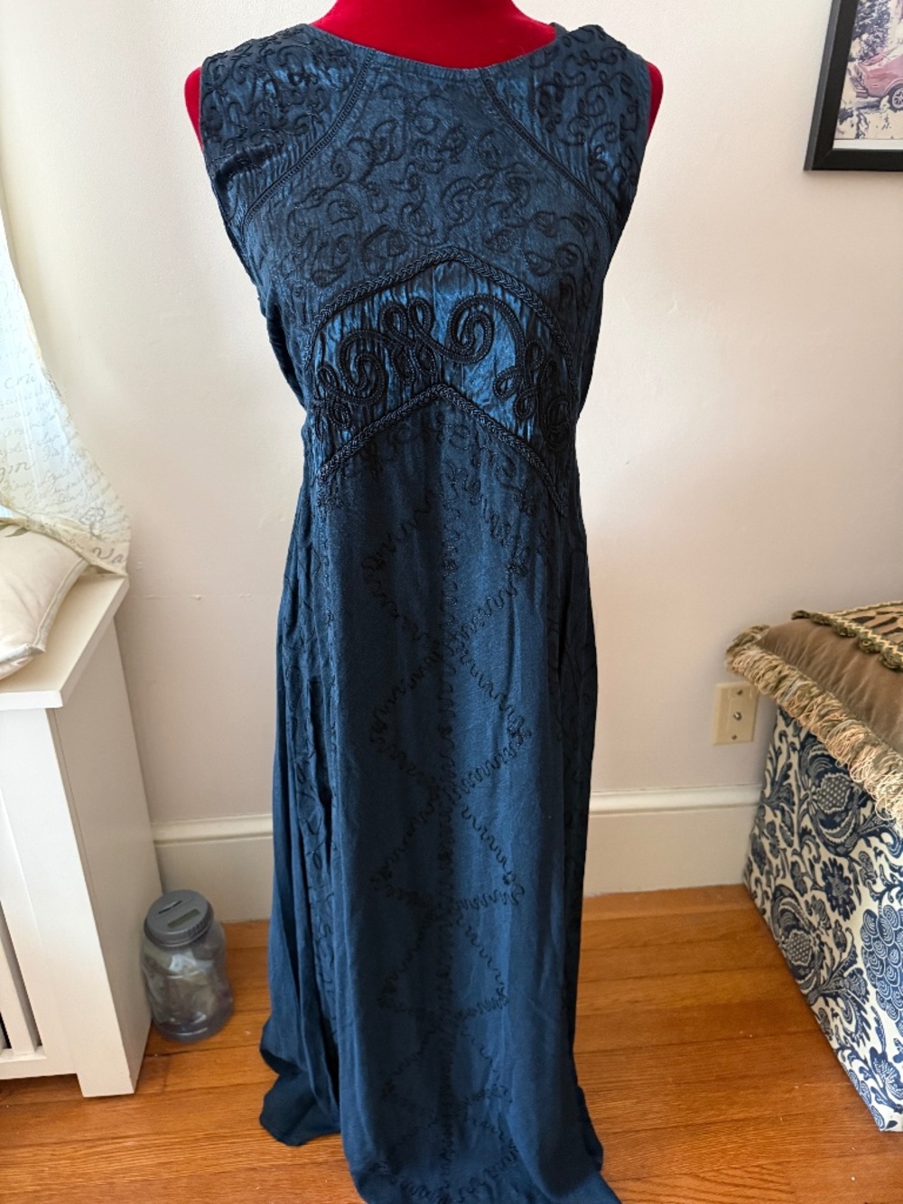 Magic Wms long Dark blue Sleeveless Dress size Med